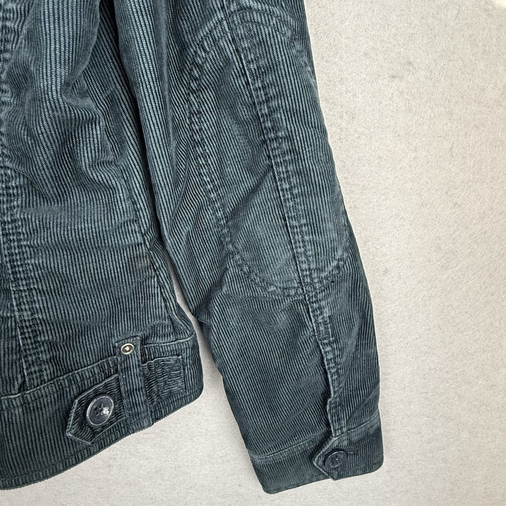 Vtg Esprit Teal Corduroy Trucker Jacket Removable Lambswool Dickey Y2K Size‎ S - Picture 16 of 16